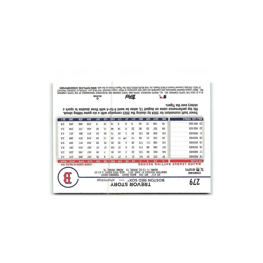 Trevor Story 2024 Topps Chrome #279 Boston Red Sox Baseball Card NM