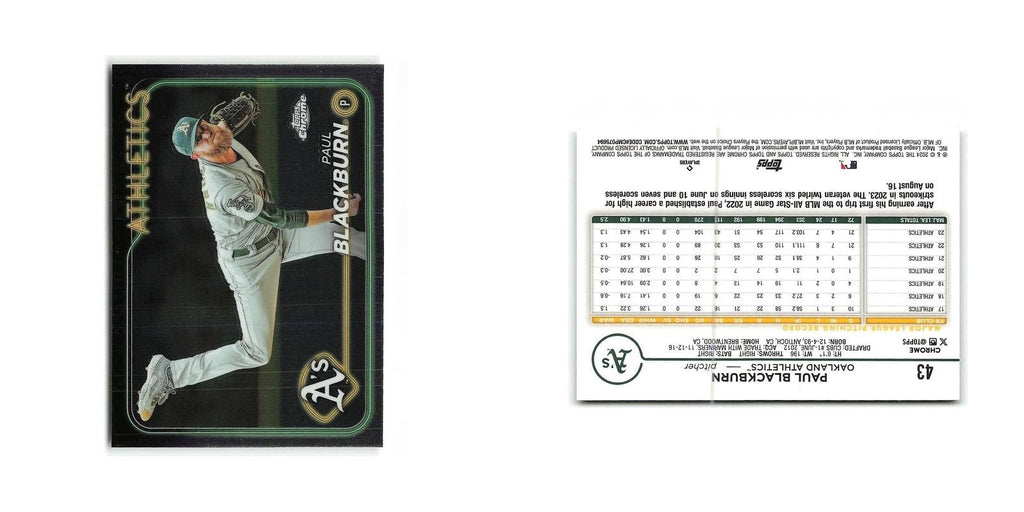 Paul Blackburn 2024 Topps Chrome #43 Oakland Athletics Baseball Card NM