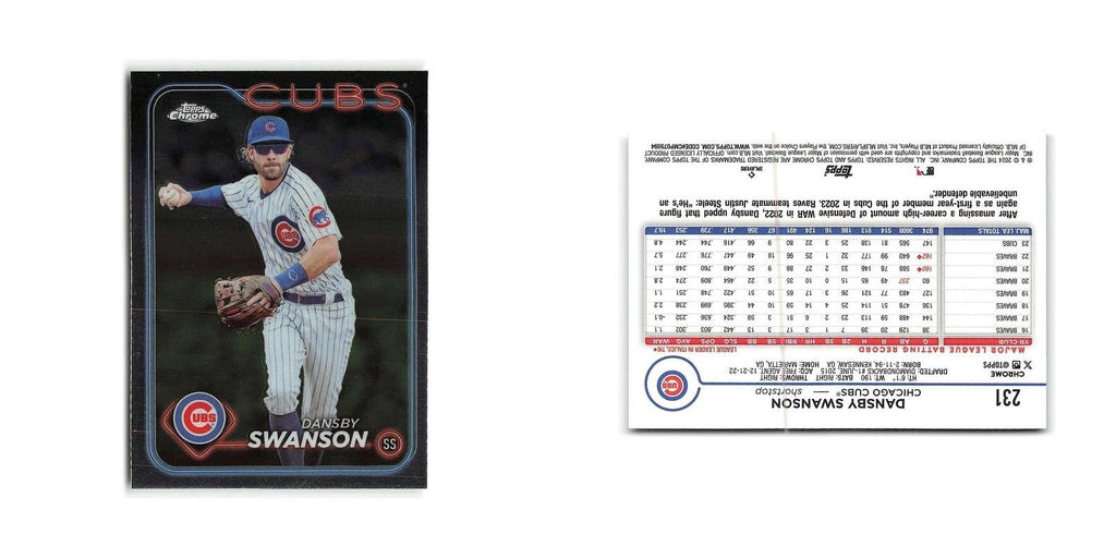 Dansby Swanson 2024 Topps Chrome #231 Chicago Cubs Baseball Card NM