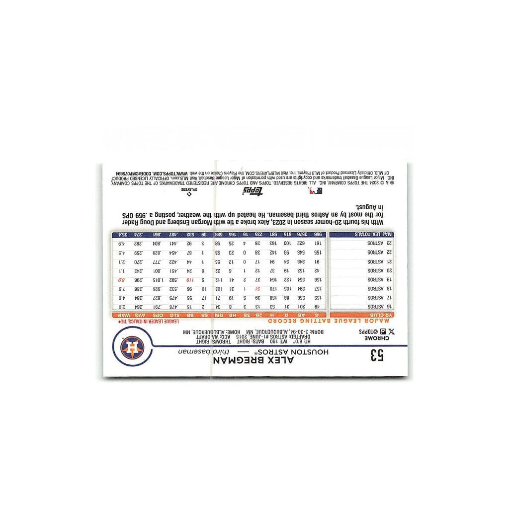 Alex Bregman 2024 Topps Chrome #53 Houston Astros Baseball Card NM