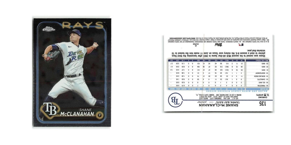 Shane McClanahan 2024 Topps Chrome #135 Tampa Bay Rays Baseball Card NM
