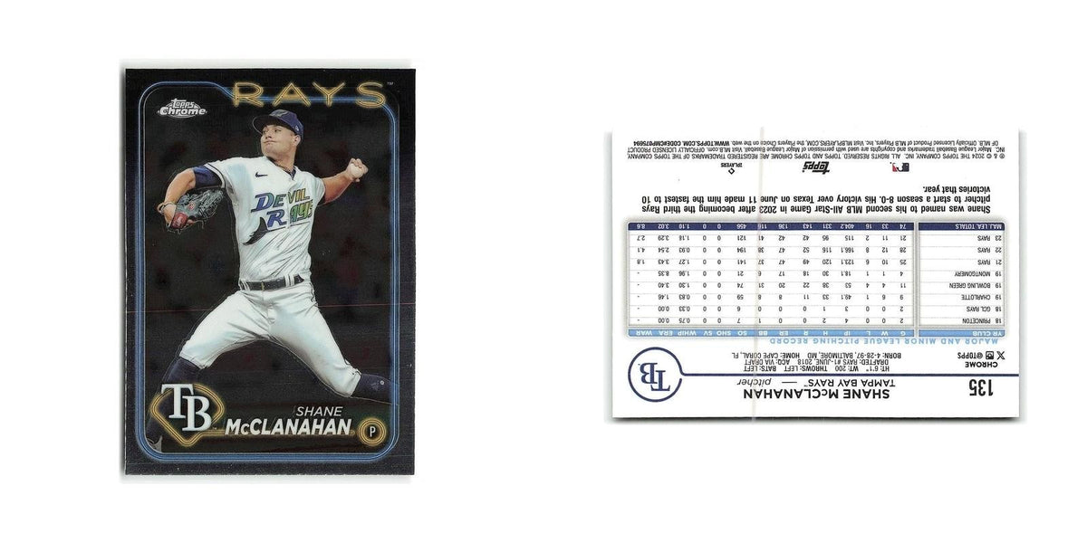 Shane McClanahan 2024 Topps Chrome #135 Tampa Bay Rays Baseball Card NM