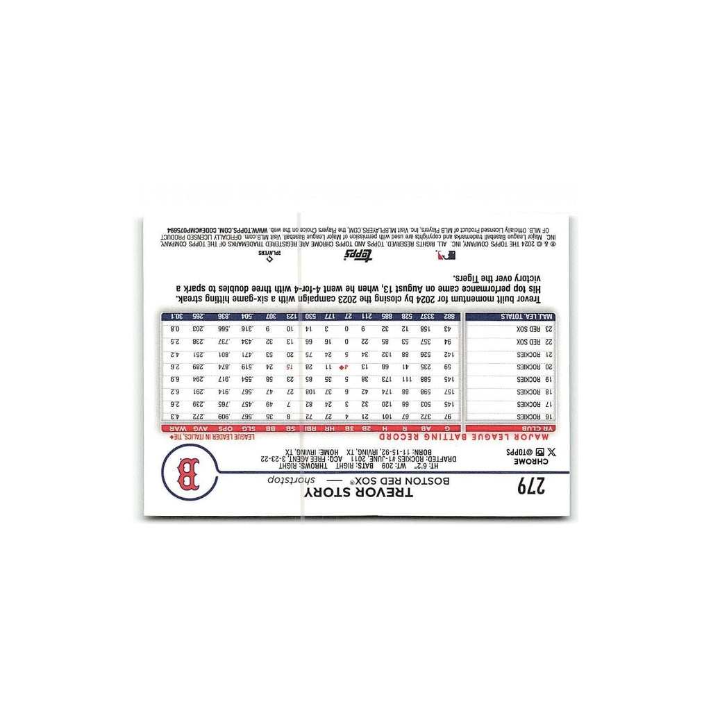 Trevor Story 2024 Topps Chrome #279 Boston Red Sox Baseball Card NM