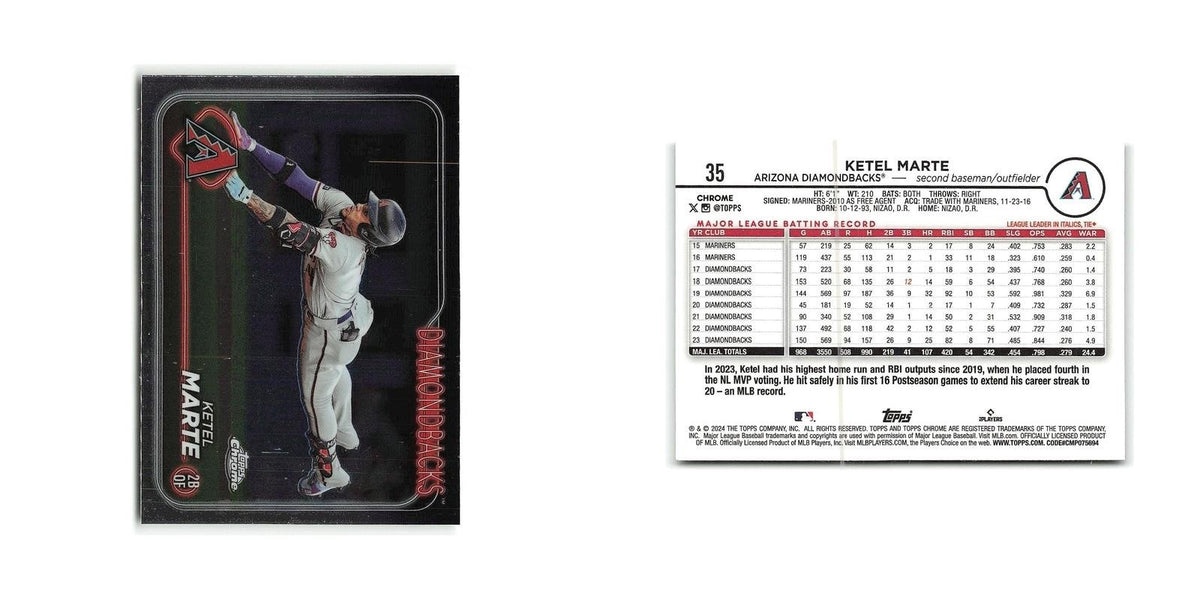 Ketel Marte 2024 Topps Chrome #35 Arizona Diamondbacks Baseball Card NM
