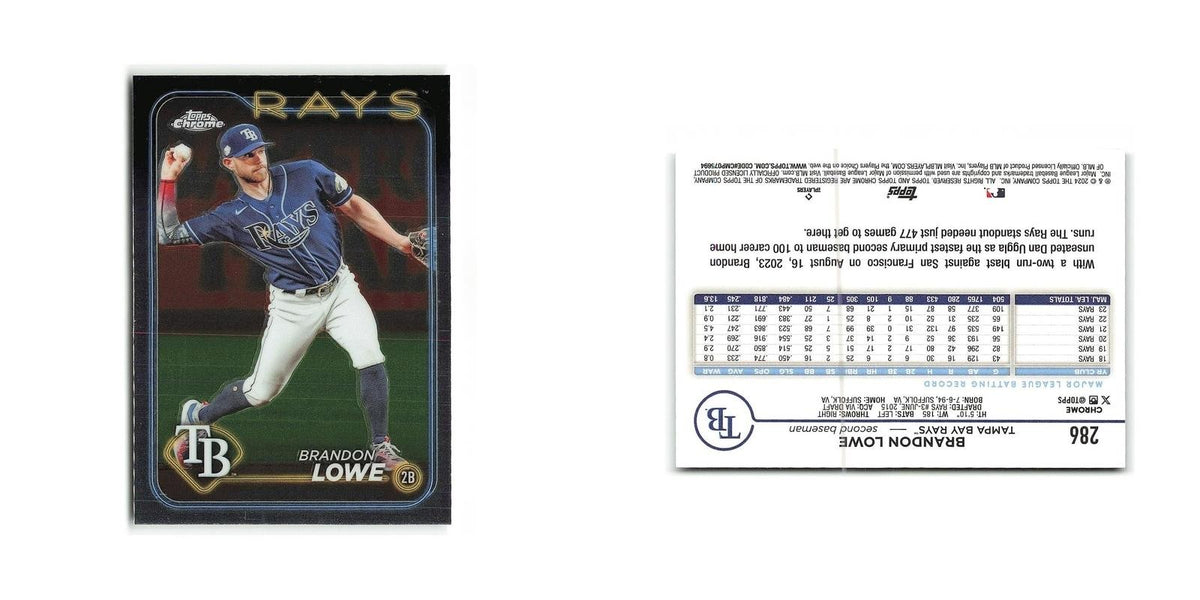 Brandon Lowe 2024 Topps Chrome #286 Tampa Bay Rays Baseball Card NM