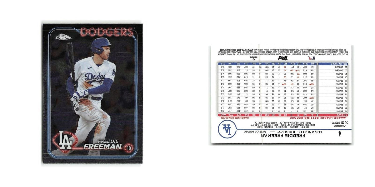 Freddie Freeman 2024 Topps Chrome #4 Los Angeles Dodgers Baseball Card NM