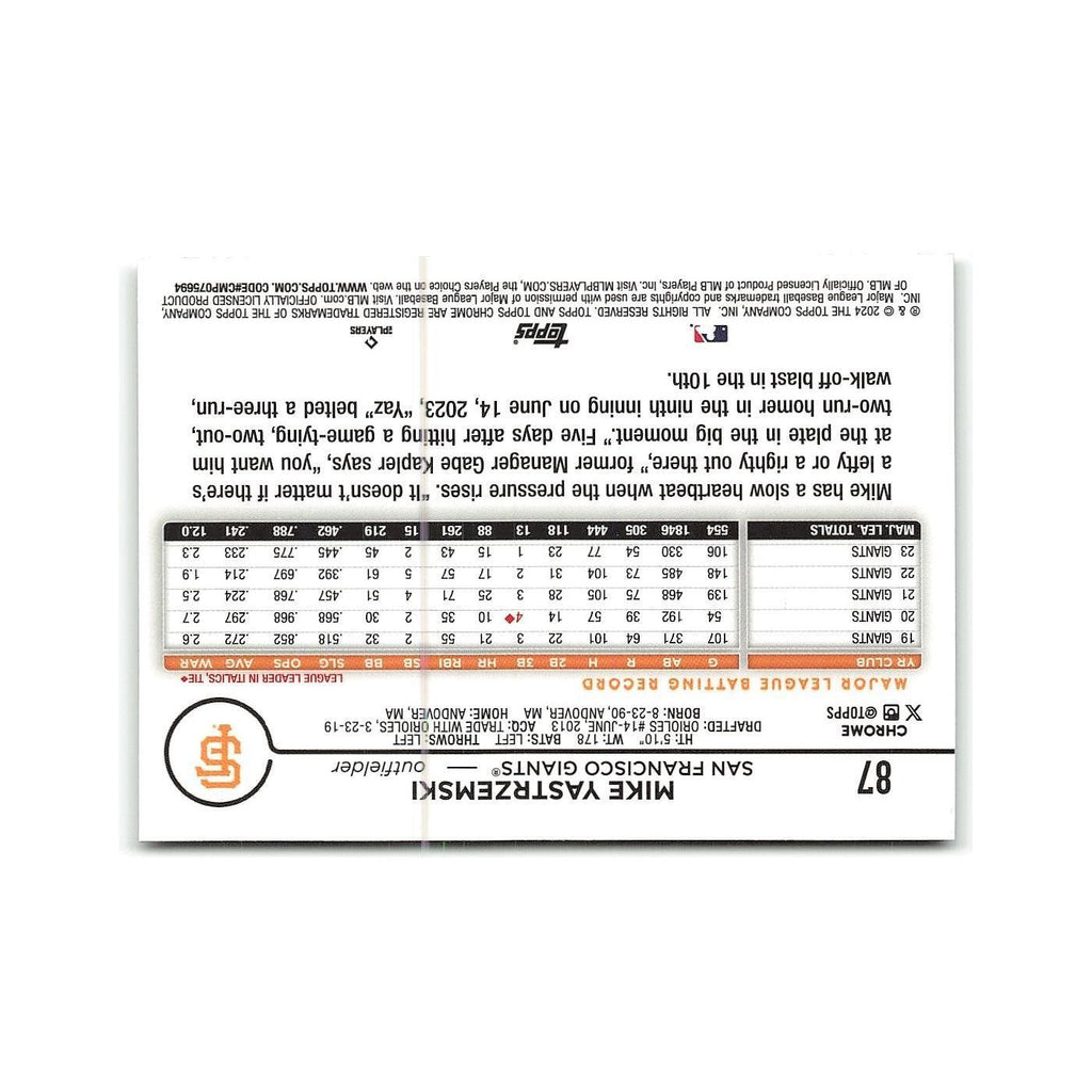 Mike Yastrzemski 2024 Topps Chrome #87 San Francisco Giants Baseball Card NM