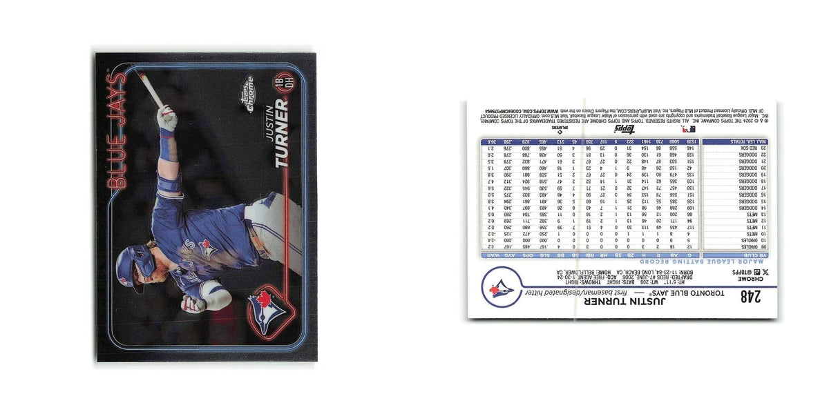 Justin Turner 2024 Topps Chrome #248 Toronto Blue Jays Baseball Card NM
