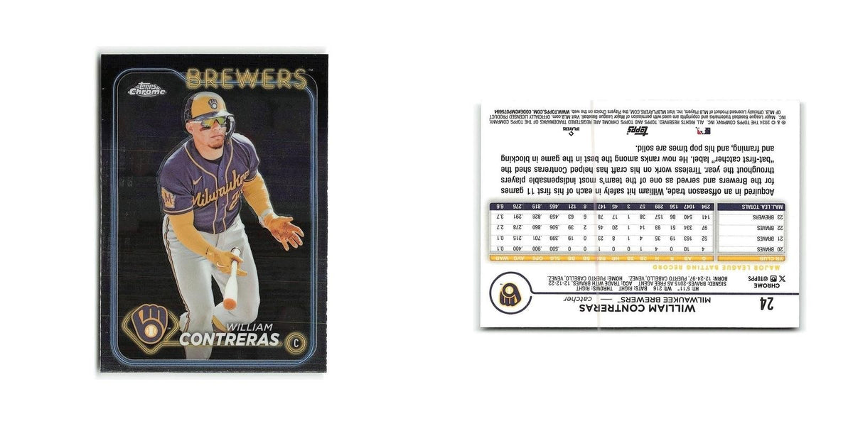 William Contreras 2024 Topps Chrome #24 Milwaukee Brewers Baseball Card NM