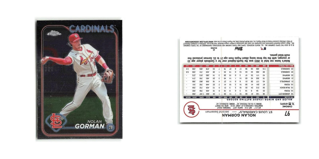 Nolan Gorman 2024 Topps Chrome #97 St. Louis Cardinals Baseball Card NM