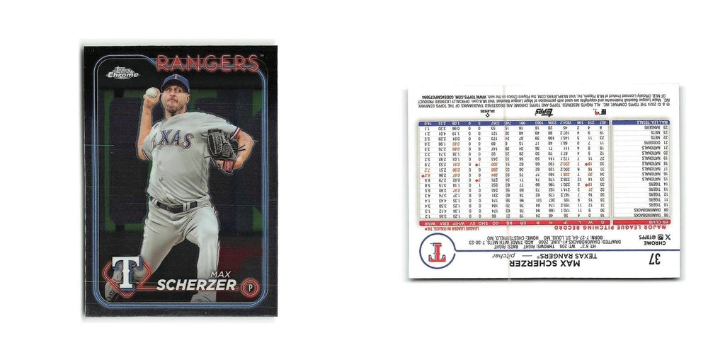 Max Scherzer 2024 Topps Chrome #37 Texas Rangers Baseball Card NM