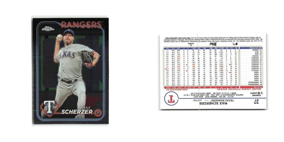 Max Scherzer 2024 Topps Chrome #37 Texas Rangers Baseball Card NM