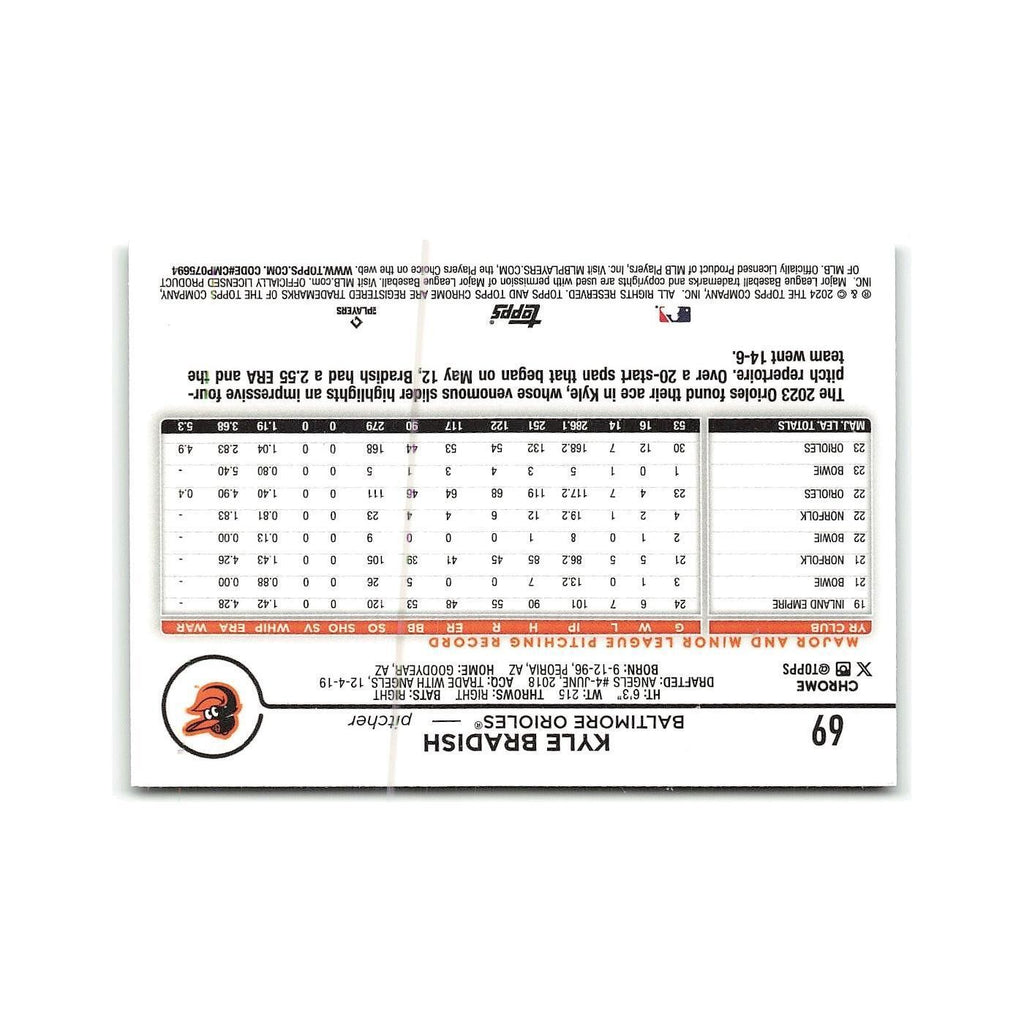 Kyle Bradish 2024 Topps Chrome #69 Baltimore Orioles Baseball Card NM