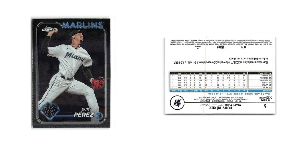 Eury Pérez 2024 Topps Chrome #6 Miami Marlins Baseball Card NM