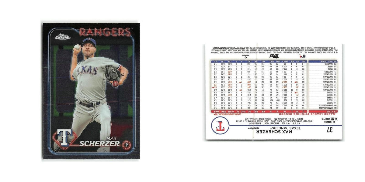 Max Scherzer 2024 Topps Chrome #37 Texas Rangers Baseball Card NM