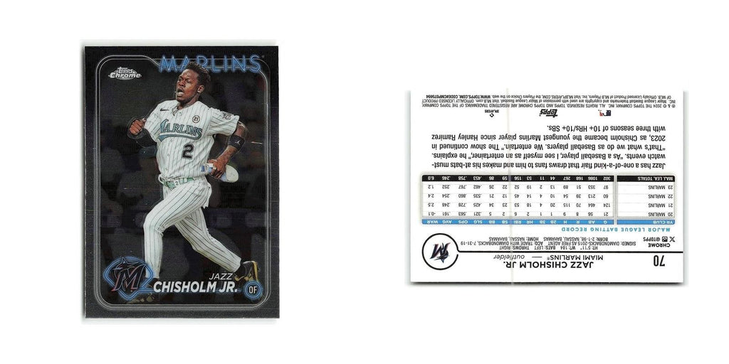 Jazz Chisholm Jr. 2024 Topps Chrome #70 Miami Marlins Baseball Card NM
