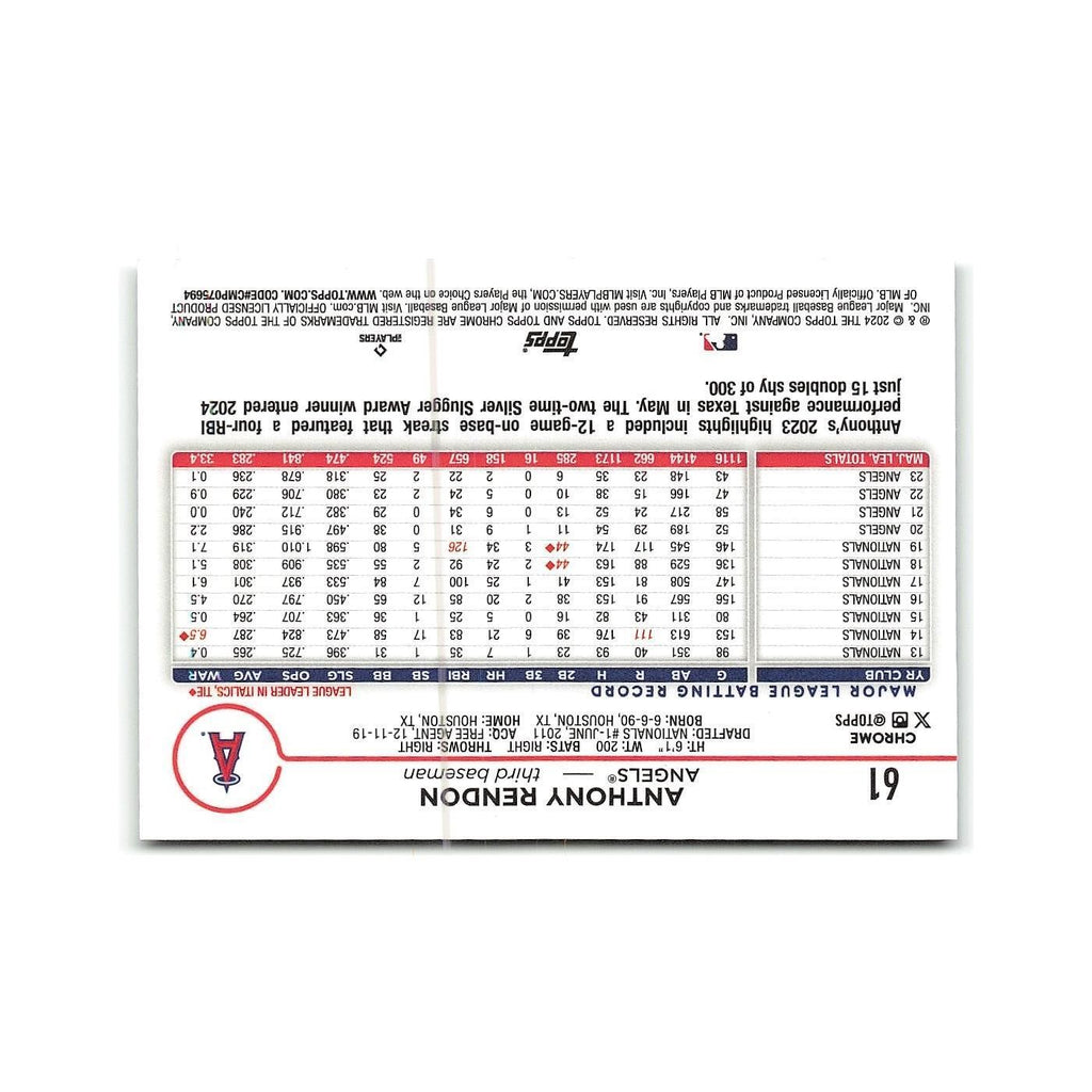 Anthony Rendon 2024 Topps Chrome #61 Los Angeles Angels Baseball Card NM