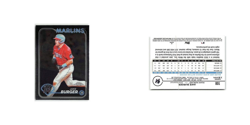 Jake Burger 2024 Topps Chrome #108 Miami Marlins Baseball Card NM