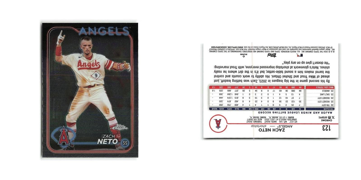 Zach Neto 2024 Topps Chrome #123 Los Angeles Angels Baseball Card NM