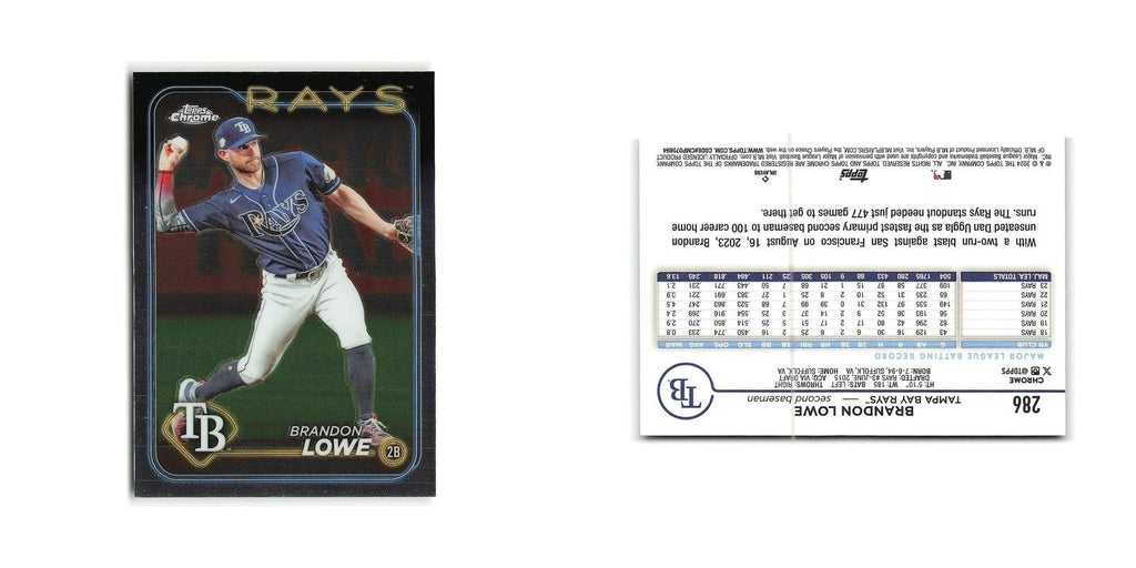 Brandon Lowe 2024 Topps Chrome #286 Tampa Bay Rays Baseball Card NM