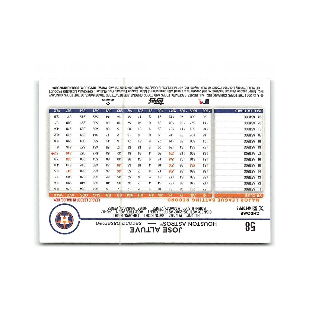 Jose Altuve 2024 Topps Chrome #58 Houston Astros Baseball Card NM