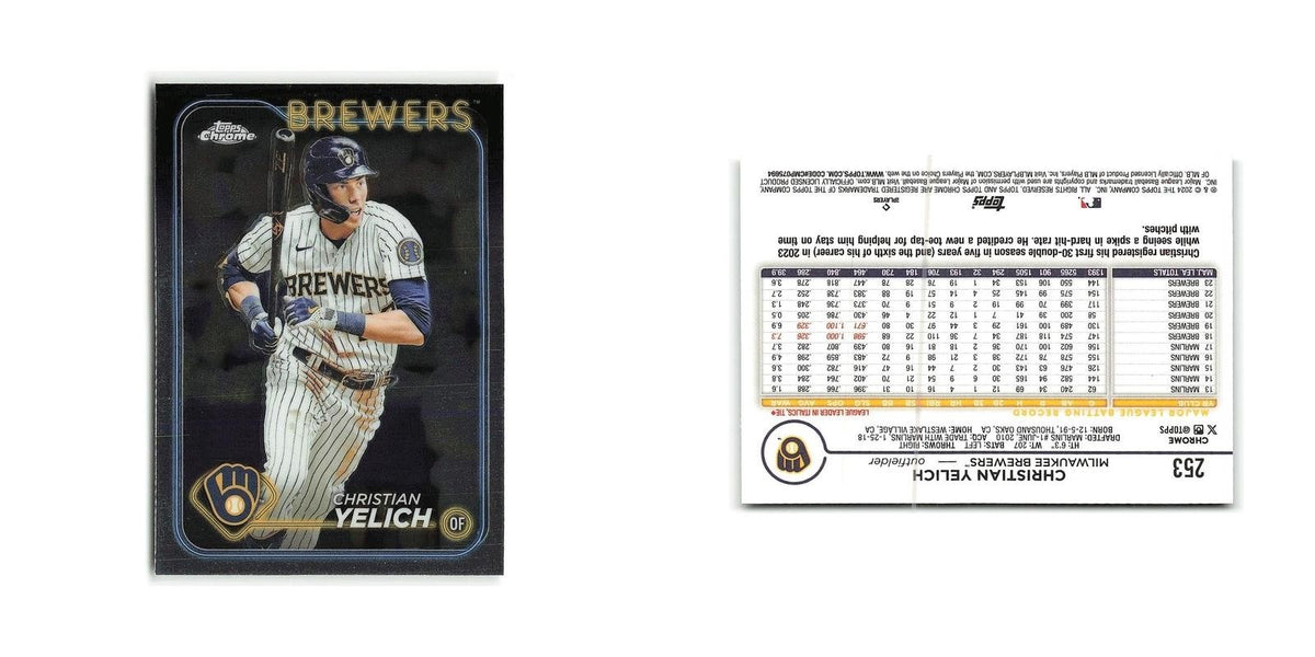 Christian Yelich 2024 Topps Chrome #253 Milwaukee Brewers Baseball Card NM