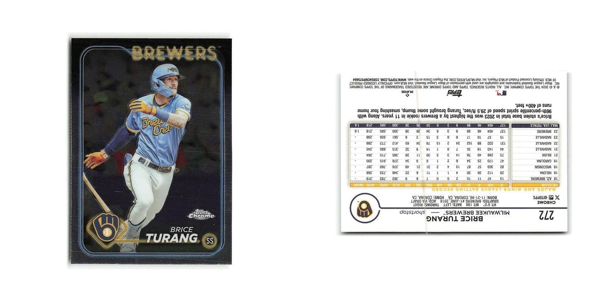 Brice Turang 2024 Topps Chrome #272 Milwaukee Brewers Baseball Card NM