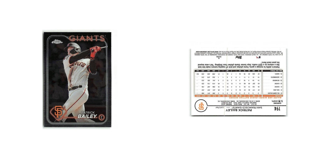 Patrick Bailey 2024 Topps Chrome #194 San Francisco Giants Baseball Card NM