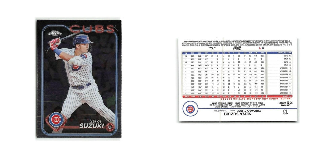 Seiya Suzuki 2024 Topps Chrome #13 Chicago Cubs Baseball Card NM