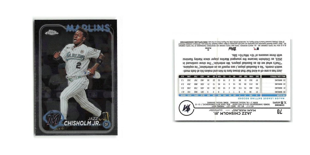 Jazz Chisholm Jr. 2024 Topps Chrome #70 Miami Marlins Baseball Card NM