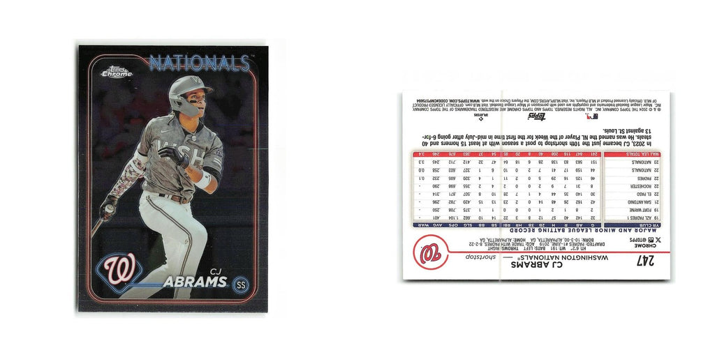 CJ Abrams 2024 Topps Chrome #247 Washington Nationals Baseball Card NM