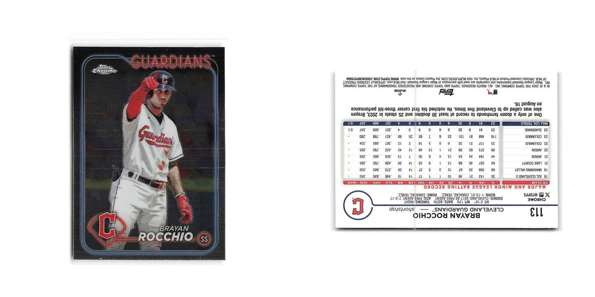 Brayan Rocchio 2024 Topps Chrome #113 Cleveland Guardians Baseball Card NM