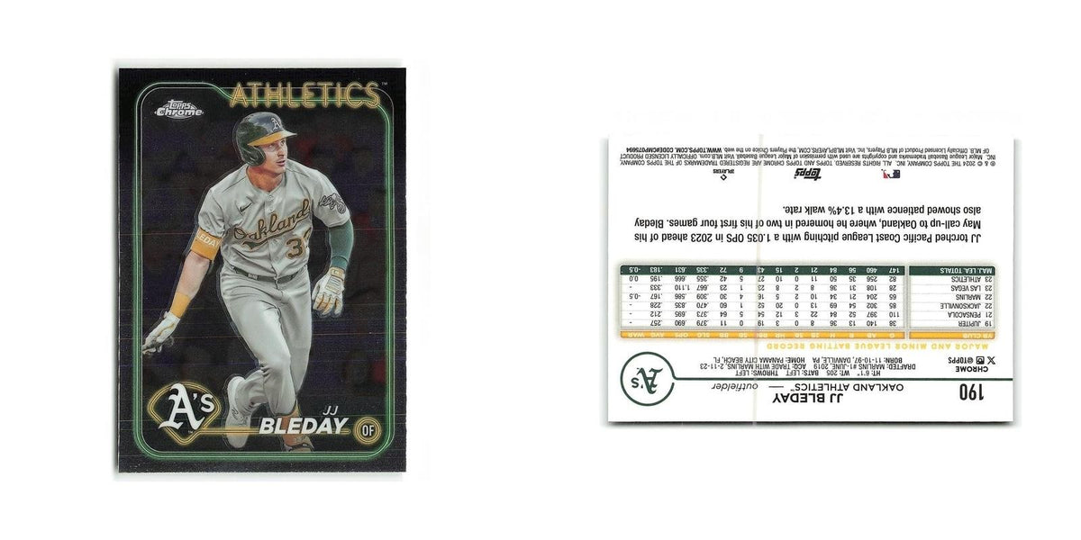 JJ Bleday 2024 Topps Chrome #190 Oakland Athletics Baseball Card NM