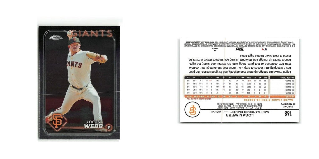 Logan Webb 2024 Topps Chrome #168 San Francisco Giants Baseball Card NM