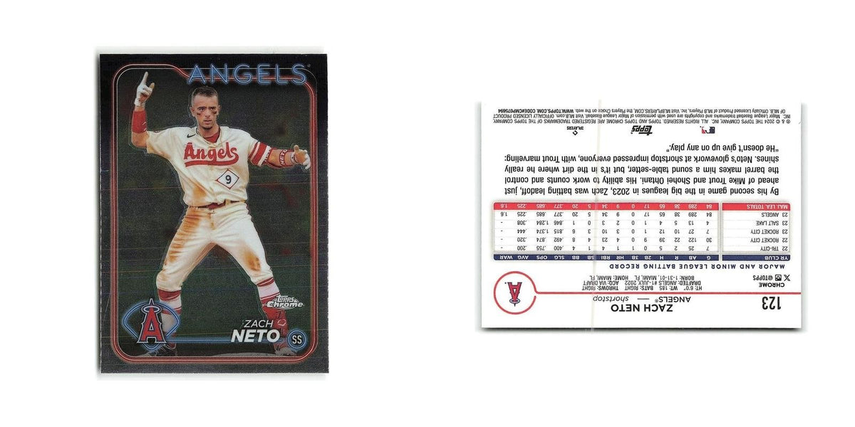 Zach Neto 2024 Topps Chrome #123 Los Angeles Angels Baseball Card NM