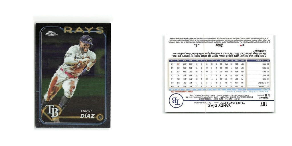 Yandy Díaz 2024 Topps Chrome #107 Tampa Bay Rays Baseball Card NM