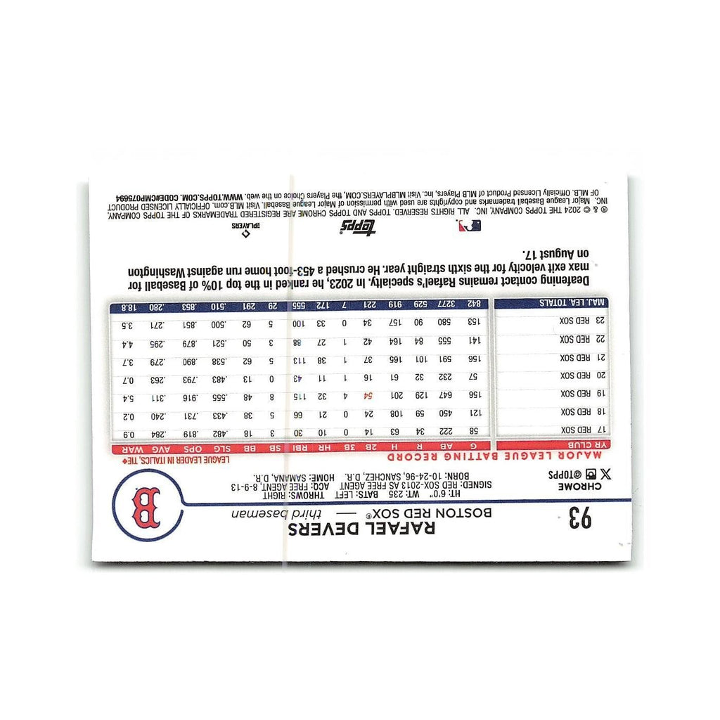 Rafael Devers 2024 Topps Chrome #93 Boston Red Sox Baseball Card NM