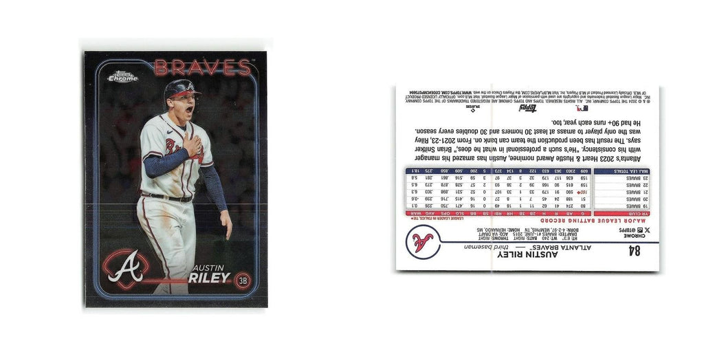 Austin Riley 2024 Topps Chrome #84 Atlanta Braves Baseball Card NM