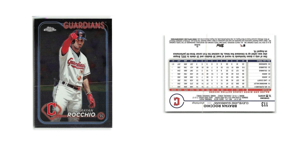 Brayan Rocchio 2024 Topps Chrome #113 Cleveland Guardians Baseball Card NM