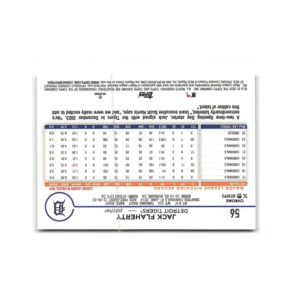 Jack Flaherty 2024 Topps Chrome #56 Detroit Tigers Baseball Card NM