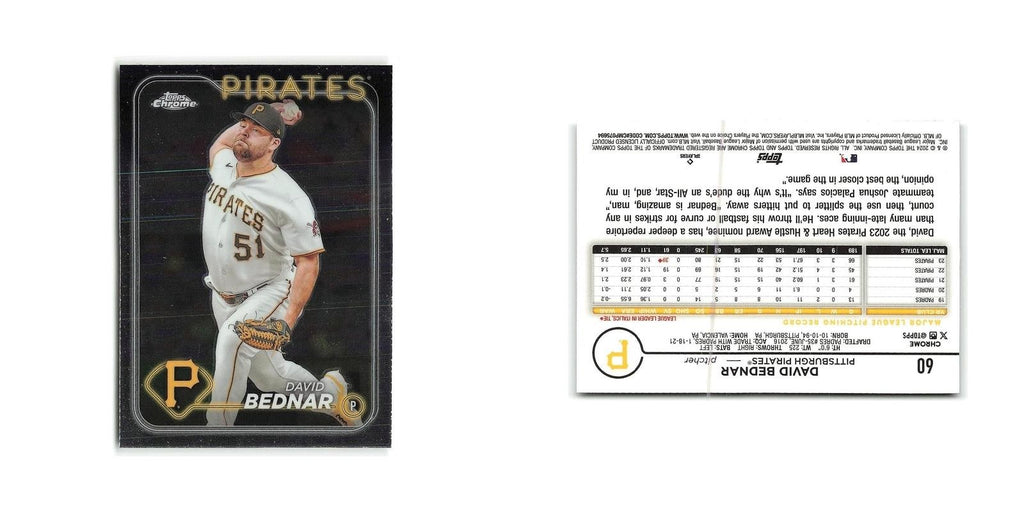 David Bednar 2024 Topps Chrome #60 Pittsburgh Pirates Baseball Card NM