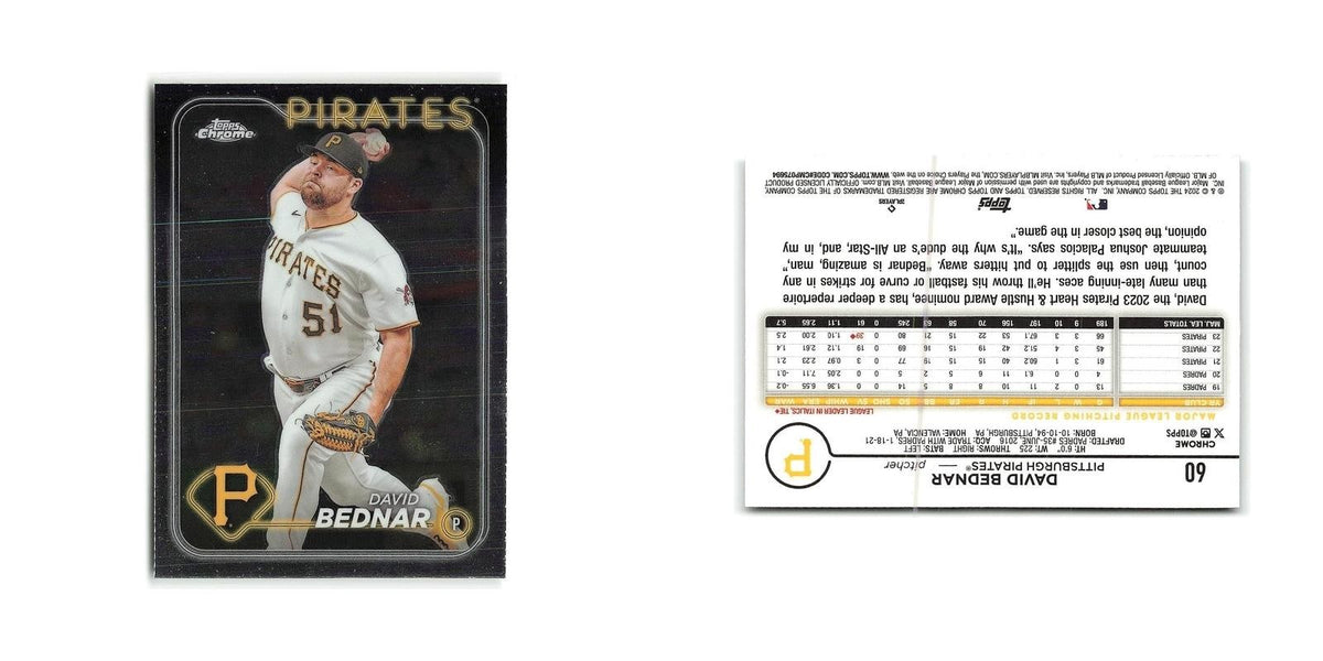 David Bednar 2024 Topps Chrome #60 Pittsburgh Pirates Baseball Card NM