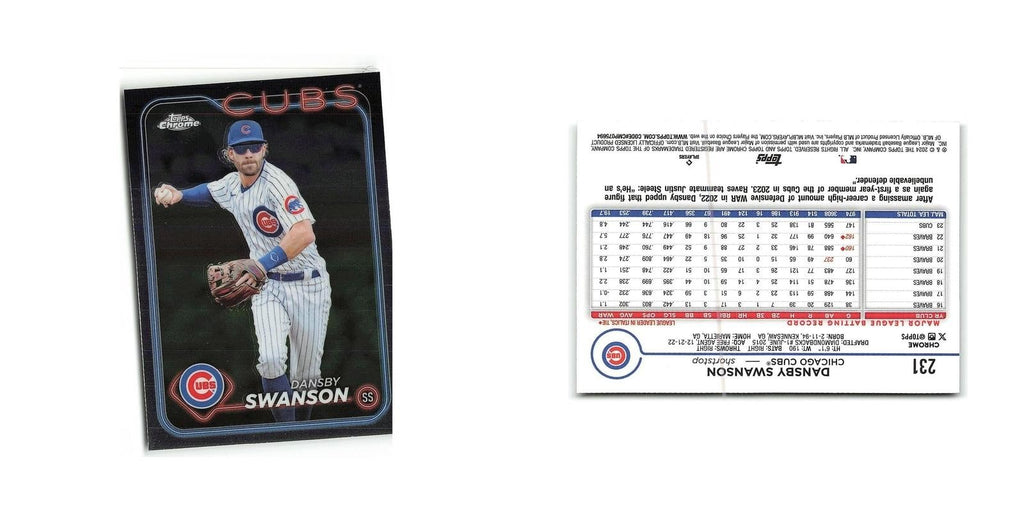 Dansby Swanson 2024 Topps Chrome #231 Chicago Cubs Baseball Card NM
