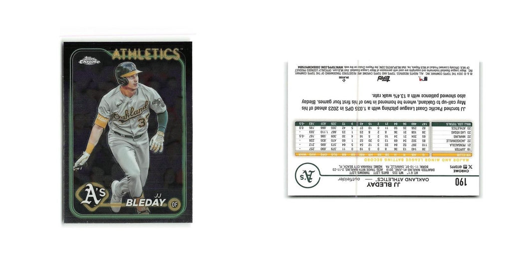 JJ Bleday 2024 Topps Chrome #190 Oakland Athletics Baseball Card NM