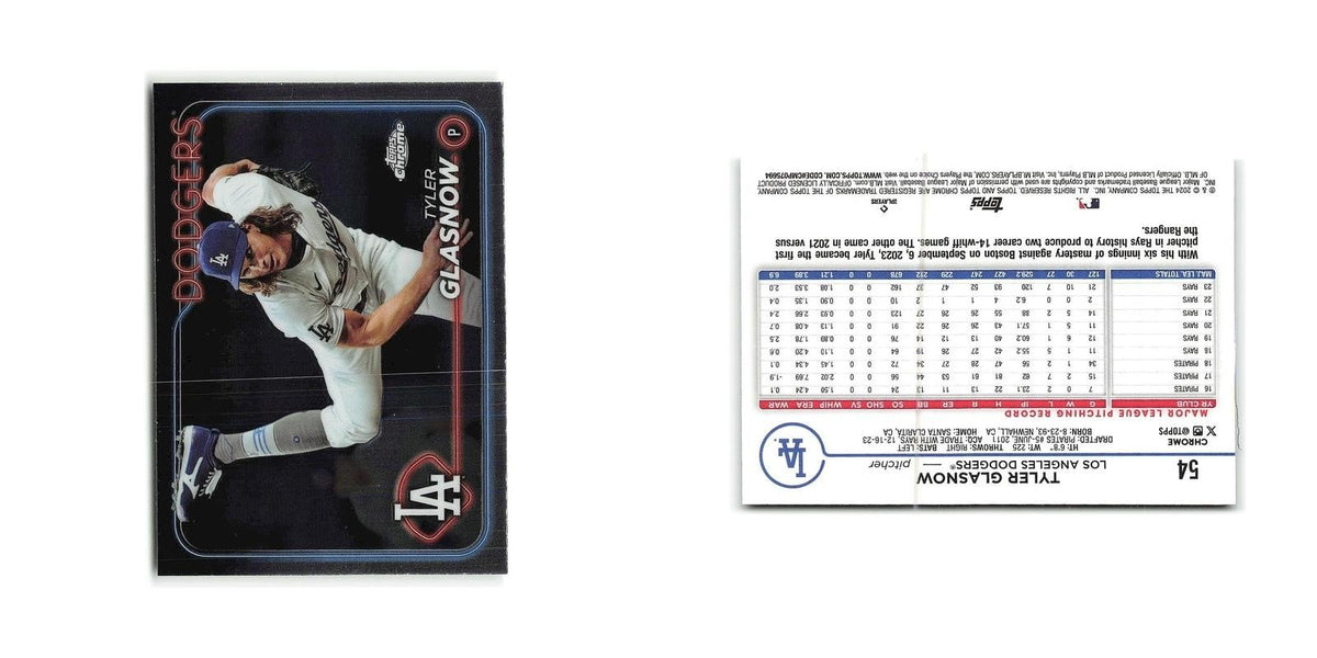 Tyler Glasnow 2024 Topps Chrome #54 Los Angeles Dodgers Baseball Card NM