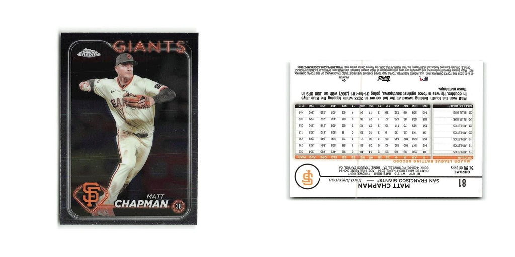 Matt Chapman 2024 Topps Chrome #81 San Francisco Giants Baseball Card NM
