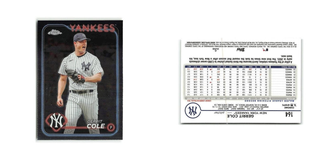 Gerrit Cole 2024 Topps Chrome #164 New York Yankees Baseball Card NM