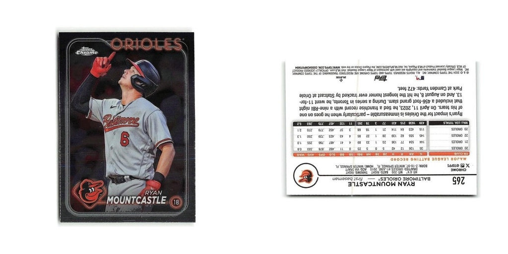 Ryan Mountcastle 2024 Topps Chrome #265 Baltimore Orioles Baseball Card NM
