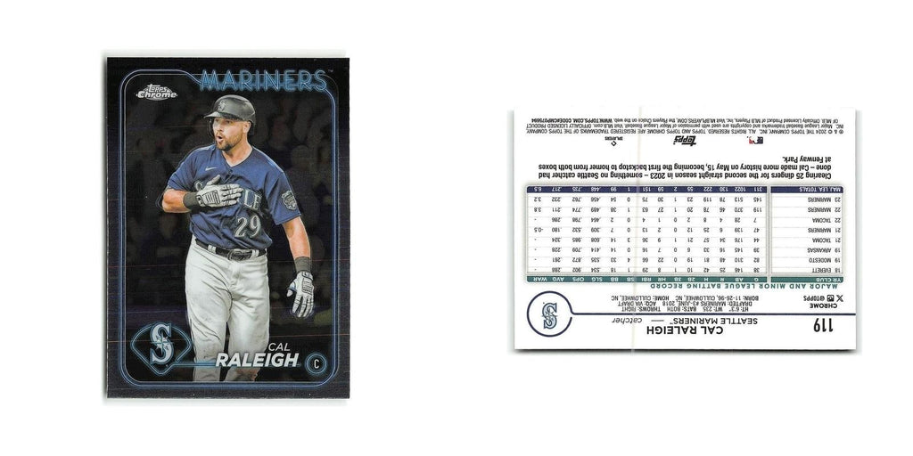 Cal Raleigh 2024 Topps Chrome #119 Seattle Mariners Baseball Card NM