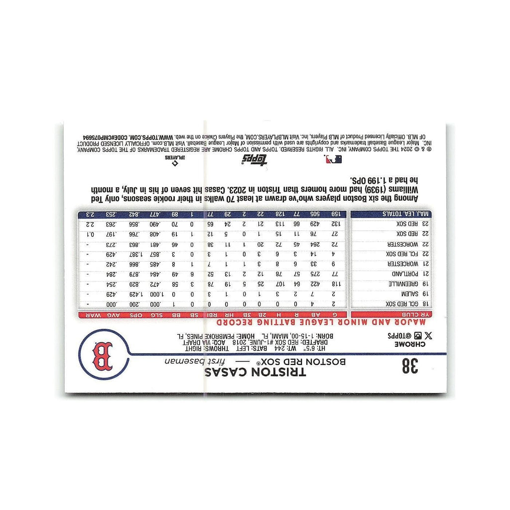 Triston Casas 2024 Topps Chrome #38 Boston Red Sox Baseball Card NM